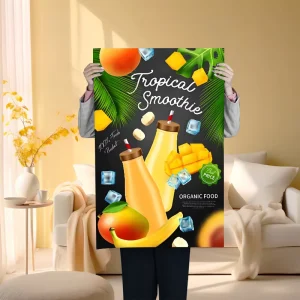 Custom Advertising Adhesive Ad Poster Bond Paper Printing A0 A2 A3 Big Sizes Product Business Photo Poster Print