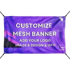 Custom Advertising Banner Outdoor Printed Fabric Mesh Banner with Grommets