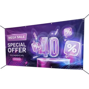 Custom Advertising Banner Polyester Mesh Full Color Print Road Fence Banner Sports Event Trade Show Use