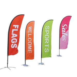 Custom Advertising Base Stand with 2m 3m 4m 5m Feather Flags Banners Digital Printed Pennant Style Beach Flag Kit
