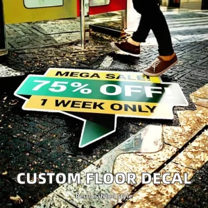 Custom Advertising Digital UV Printed Eco Friendly Removable Floor Vinyl Decal Sticker Promotional Event