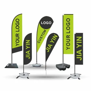 Custom Advertising Feather Flag Windproof Flying Teardrop Beach Flag Banner with Durable Flag Poles for Strong Wind