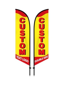 Custom Advertising Feather Flags Business Outdoor Use Double/Sided Personalized Text & Logo Open Flag Sign (1.6×6.6FT)