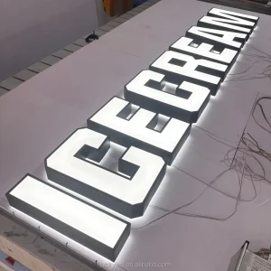 Custom Advertising Illuminated Outdoor Light LED Letter Business Store Front Sign 3D Acrylic Light up Logo Electronic Sign