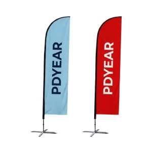 Custom Advertising Knitted Polyester Beach Flag Set of Teardrop and Feather Shapes for Outdoor Events Display