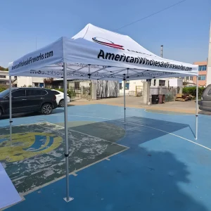 Custom Advertising Logo Lightweight Durable Eco Friendly Waterproof Pop up Outdoor Events Tent with Plastic Frame