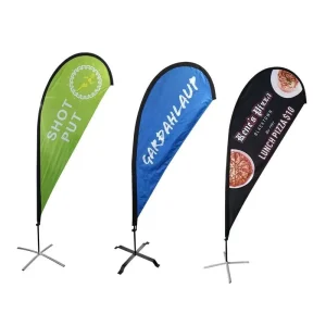 Custom Advertising Outdoor Flying Banner Teardrop Beach Flag Banner Stand With Logo Printing
