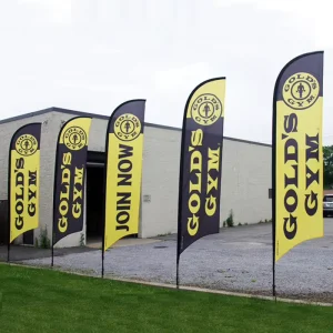 Custom Advertising Outdoor Roadside Windproof Feather Flags Large Beach Flags Kit With Base