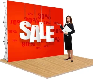 Custom Advertising Printing Wedding Photographic Backdrop Banner Stand Pop up Fabric Tension Display 3 X 3