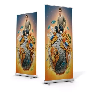 Custom Aluminum Economic Retractable Standing Scrolling Roll-Up Pull-Up Pop-Up Standing Banner
