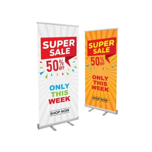 Custom Aluminum Electric Roll Up Banner Stand Pull up Banner in Inches for Advertising Promotion Roll Up Displays
