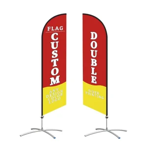 Custom Aluminum Feather Flag Pennant Waterproof Polyester Business Advertising Digital Printed Banners Flagpoles Bases