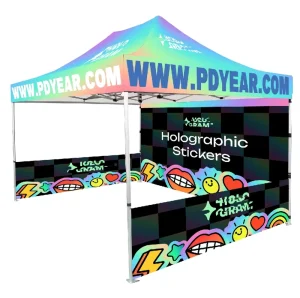 Custom Aluminum Frame Waterproof Fire Retardant Popup Tent 10x10ft for Trade Show Events Sublimated Printing Hardware