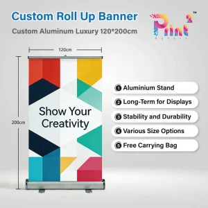 Custom Aluminum Luxury 120*200cm Roll up Banner Stands Pull up Banner