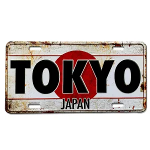 Custom Aluminum Metal Poster Sign Plates Silk Screen Printing Warning Metal Sign Custom Japan License Plate