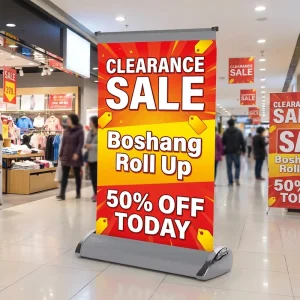 Custom Aluminum Mini Table Roll Up Banner Stand A4 A3 Portable Retractable Display