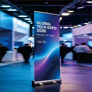 Custom Aluminum Retractable Banner Stand Portable Advertising Display with Digital Printing and Tool Free Assembly