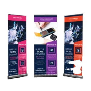 Custom Aluminum Roll up Retractable Scrolling Pop up Stand Banner for Advertising Promotion Exhibition