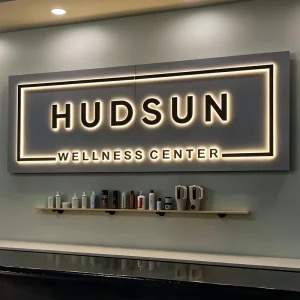 Custom Back Lit Business Sign LED Illuminated Office Building Logo Signage 3D Stainless Steel for Corporate Lobby Reception