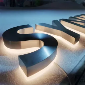 Custom Back lit LED 3D Logo Sign for Business Metal Light Signboard Outdoor Mall Coffee Beauty Shop Store Office Acrylic Sign
