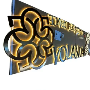 Custom Backlit 3D Stainless Steel Letter Sign for Office and Building Reception Wall Logo Luxury LED Business Signage