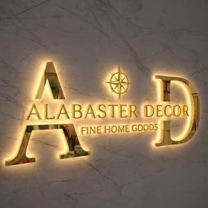 Custom Backlit LED Channel Letters Metal Sign Mirror Silver IP65 Waterproof Outdoor Office Store Logo Display