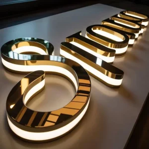 Custom Backlit Signs Stainless Steel Business Shop 3D Letter Signage LED Sign Board Logo Outdoor Store Front LED Channel Sign