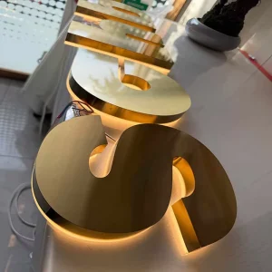 Custom Backlit Stainless Steel LED Letters Storefront Sign Outdoor IP65 Waterproof Shop Business Logo