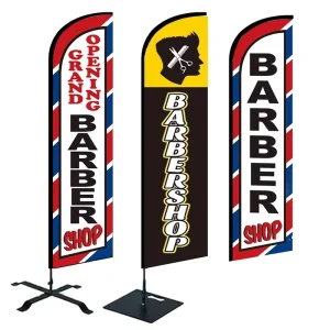 Custom Barber Shop Feather Wing Flag Without Pole Custom Feather Wing Flag Barber Shop Outdoor Swooper Beach Advertising Banner