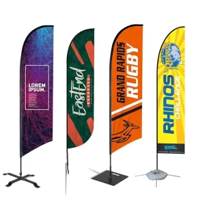 Custom Beach Feather Flags Flying Banner Aluminium Flagpole Double Sided Printed Polyester for Outdoor Advertising