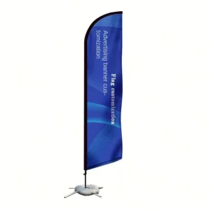 Custom Beach Outdoor Advertising Flying Rectangular Polyester Flag Banner Digital Printing Fiberglass Flagpole Promotional Use