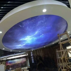 Custom Bedroom Details Ceiling Stretched Fabric Film Decoration Interior Decor Ceiling Led Backlit Soft Celling Film