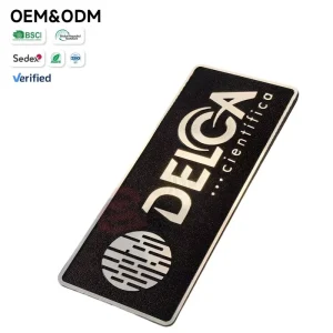 Custom Black Metal Logo Nameplate Polished Chrome Lettering Brand Identification