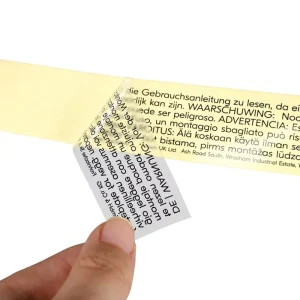 Custom Black on Transparent Square PVC Waterproof Adhesive Labels Clear Stickers for Labeling Custom Made for Agriculture Use