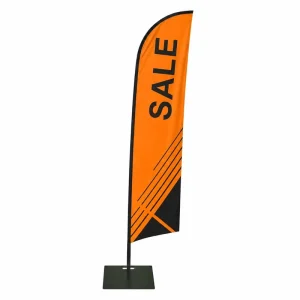 Custom Blade Banner with Pole and Water Base for Vehicle Rental Advertising