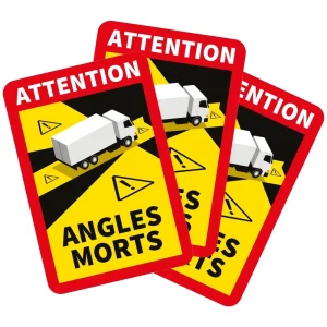 Custom Blind Spot Warning Signs Attention Angles Morts Stickers For Car Weatherproof Self Adhesive Sticker