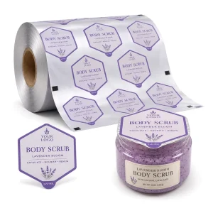 Custom Body Scrub Aluminum Foil Lid Roll Film Easy Peel Heat Seal Cosmetic Jar Sealing Lid Packaging