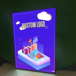 Custom Brand Logo Aluminum Hanging Rectangle Light Box Menu Board A4 LED Menu Poster