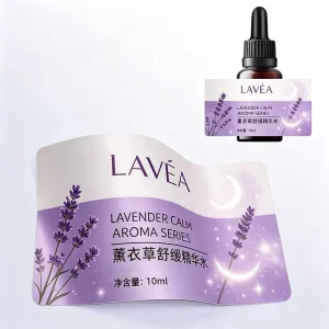 Custom Brand Name Logo Printed Cosmetic Label Sticker Transparent Die Cut Logo Waterproof Clear Vinyl Sticker