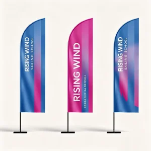 Custom Branded Feather And Teardrop Flags For Promotional Advertising And Outdoor Events