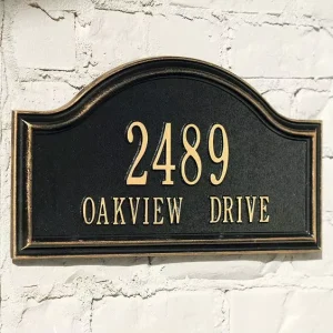 Custom Brass Memorial Sign Plate Hotel Door House Number Engraved Metal Name Water Resistant Decorative Plaque