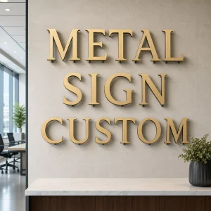 Custom Brushed Gold 3D Metal Letter Sign Antique Gold Stainless Steel Lettering for Office Lobby Boutique Hotel Reception