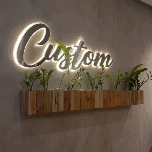 Custom Brushed Matte Black Stainless Steel Halo Backlit 3D Channel Letter Sign Warm White LED Logo Signage for Bar