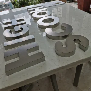 Custom Brushed Stainless Steel Alphabet Letters Silver Metal Sign Board Advertising Wall Metal 3D Signage for School