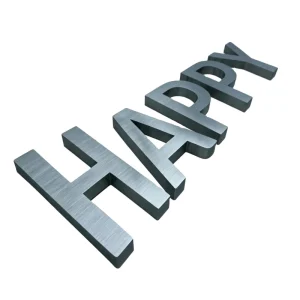 Custom Brushed Stainless Steel Flat Metal Letters Non Illuminated 3D Solid Letter Sign for Shop Wall Logo Decoration