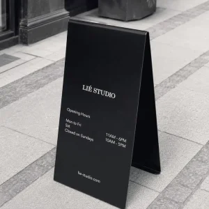 Custom Brushed Stainless Steel Sidewalk Sign Double Sided Poster Board for Restaurant Cafe and Shop