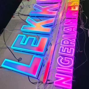 Custom Business Led Sign RGB Led Light Sign Letter Logo Outdoor Casino Club Store 3D Led Illuminated Letters Signs for Business