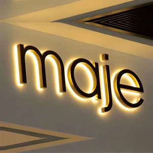 Custom Business Logo LED Signs For Companies Storefront Advertising Durable Stainless Steel Indoor Outdoor Wall Decor IP54