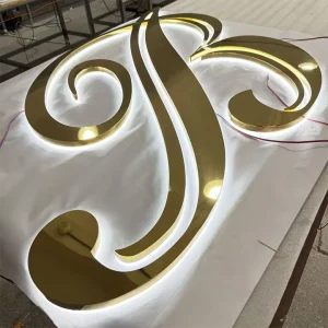 Custom Business Logo Large LED Metal Letters Light Up Sign Personalized Sign 3D Metal Backlit Sign Beauty Salon Sign Lobby Sign