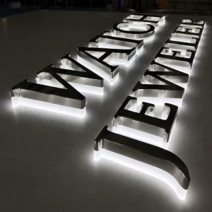 Custom Business Outdoor Stainless Steel Lettering Logo Metal Backlit Store Front LED Signage Letter Sign 3D Illuminated LED Sign